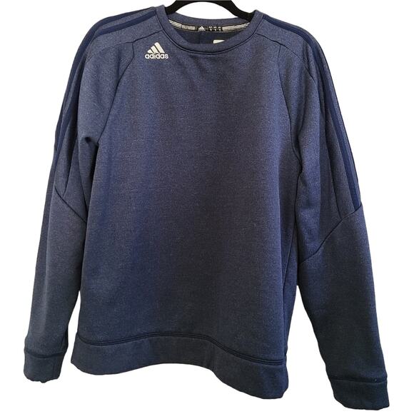 Adidas Essential Crew Men's Navy Blue Climawarm Sweatshirt SZ S - Picture 1 of 12